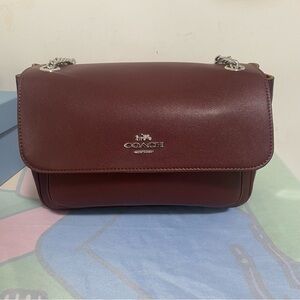 Coach Dark Red Leather Shoulder Bag